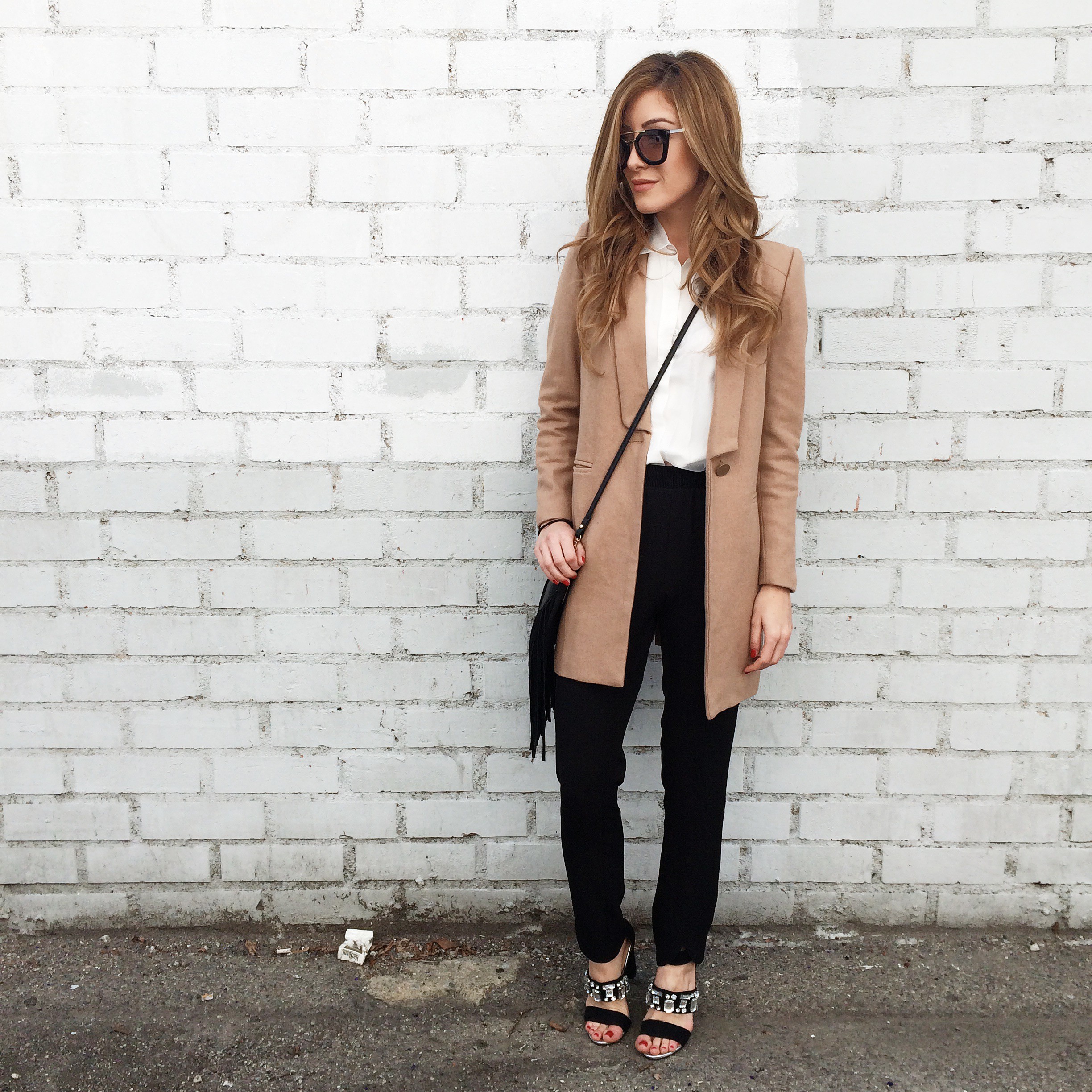 camel coat look