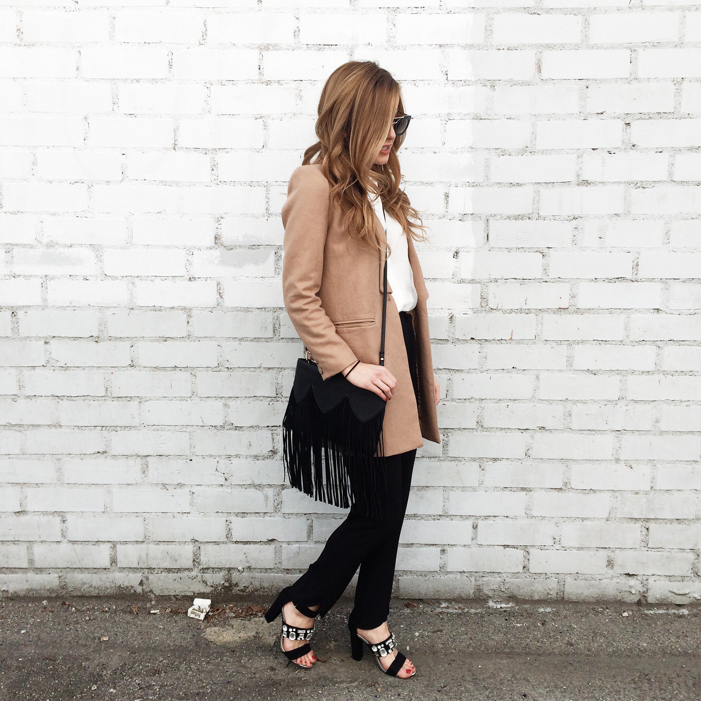 camel coat look