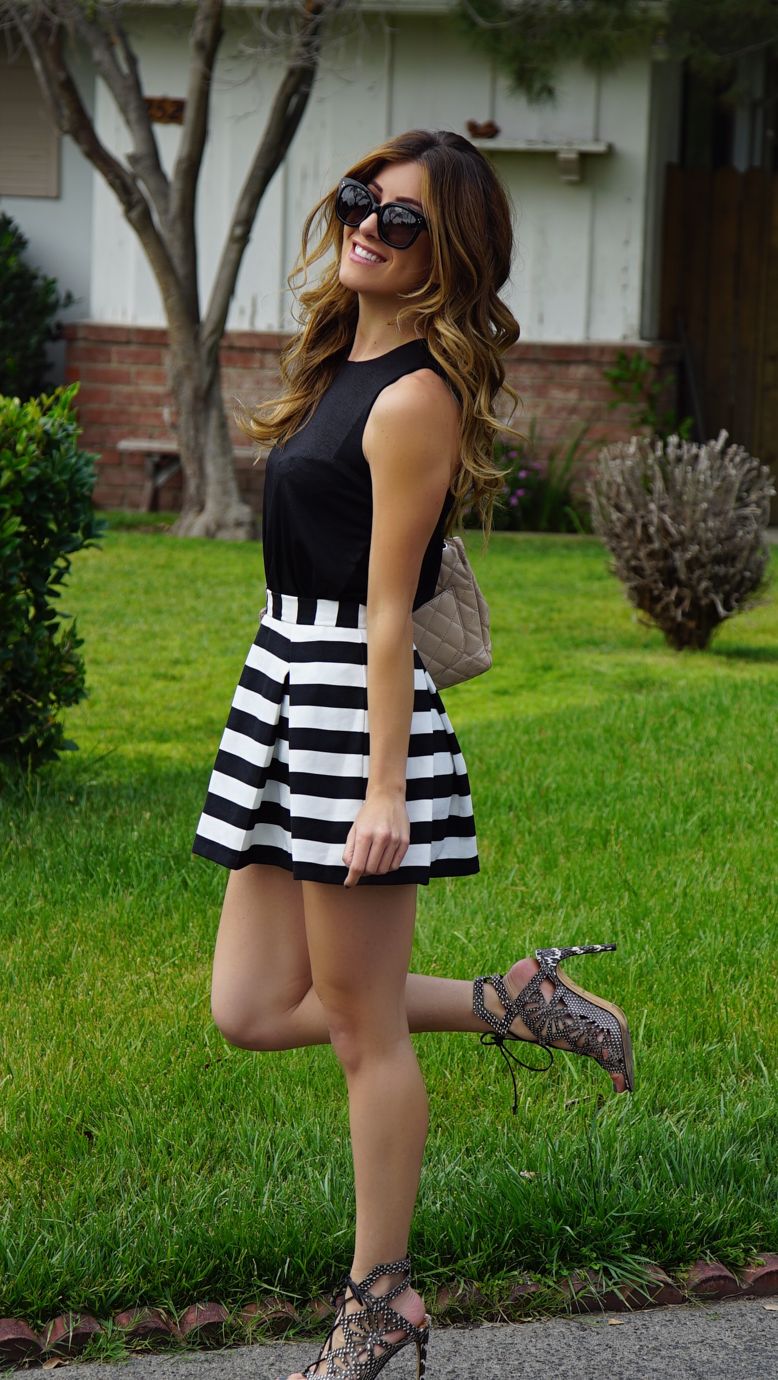 striped look ootd