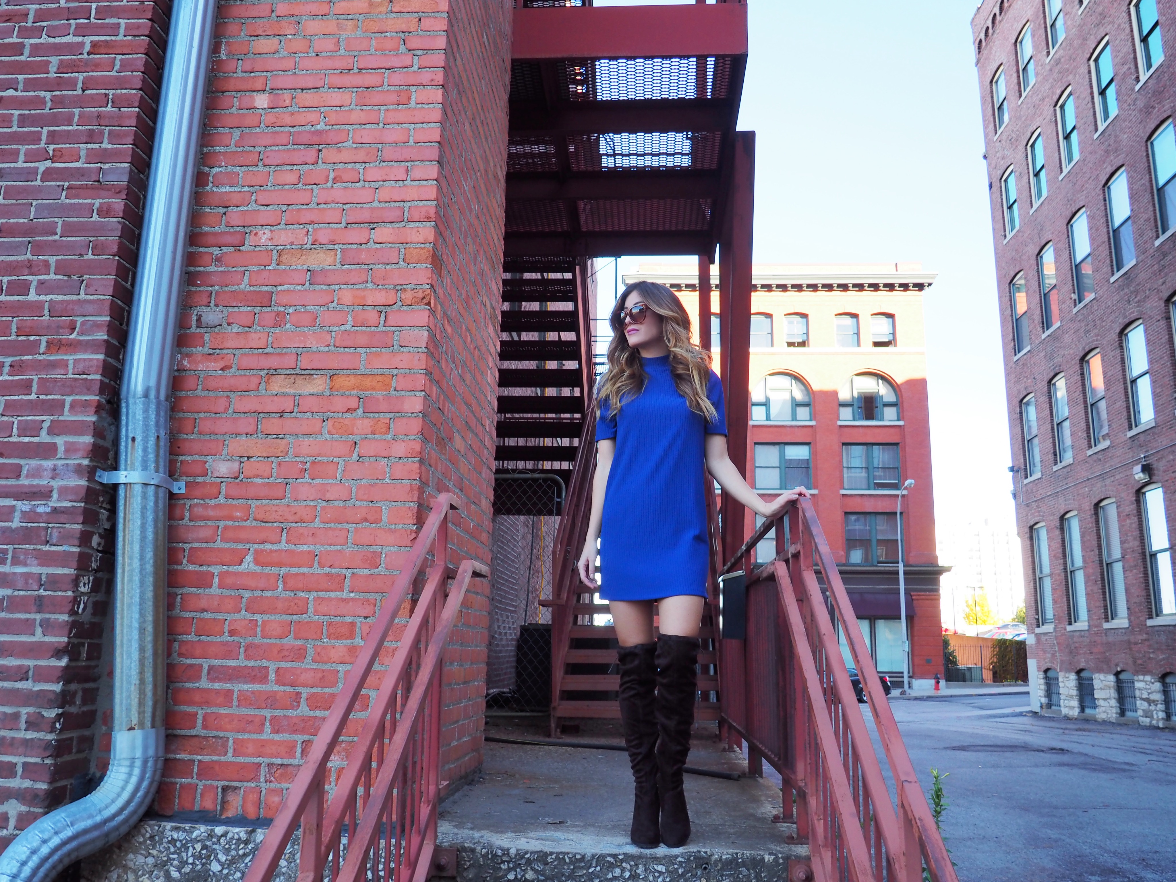 BLUE SHIFT DRESS