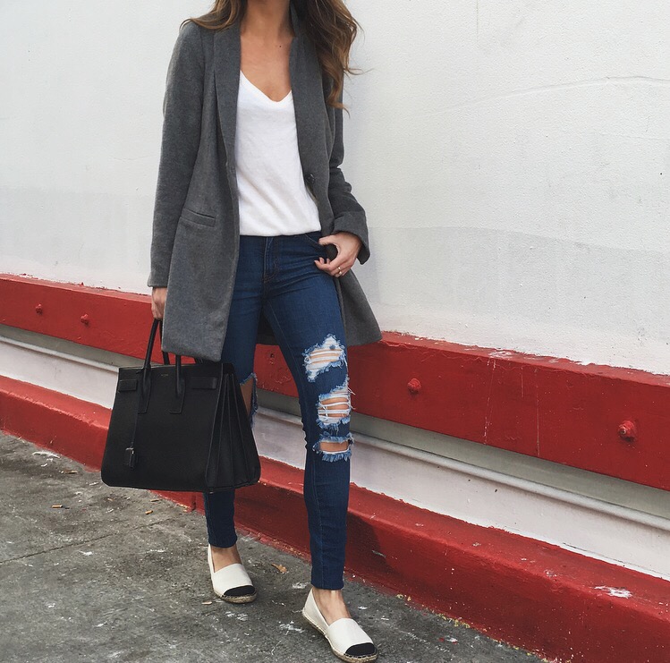 distressed denim outfit