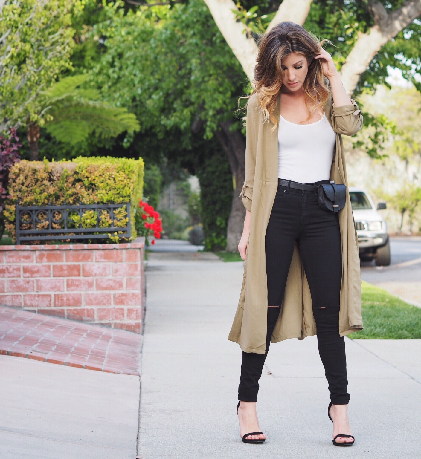 olive trench coat