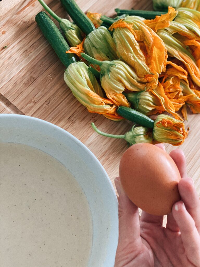 Italian fried zucchini flowers